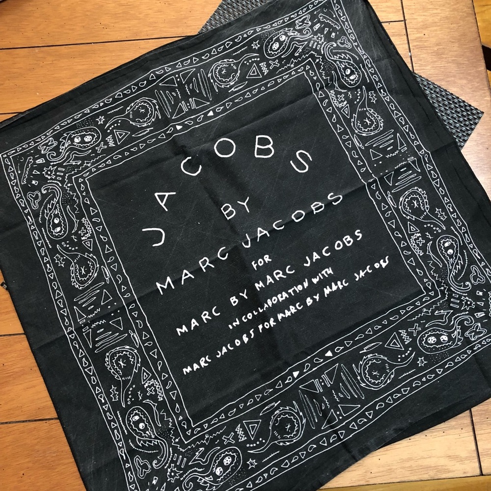 Marc By Marc Jacobs Distressed Black Logo Bandana